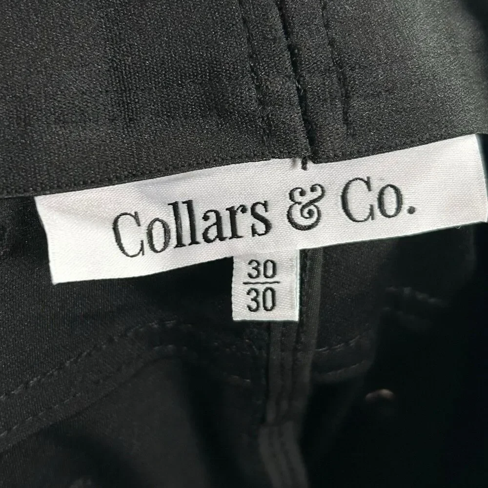 Collars & Co CEO Pants Mens 30x30 Black Pull On Stretch Golf Performance NWT